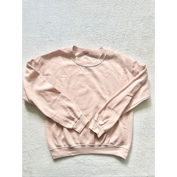 Brandy Melville light pink crewneck pull over sweatshirt one size - Picture 3 of 8